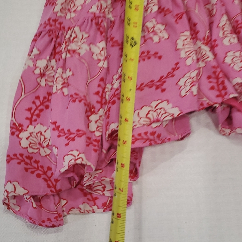 A.L.C. Pink Floral Silk Barbiecore Dress Sz 6 - Picture 9 of 13